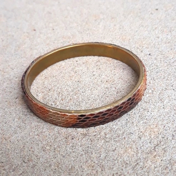 Hand Painted Python Snakeskin/ Bangle Bracelet/ Handcrafted by J.Monique - Picture 7 of 12